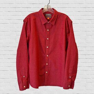 Denver Hayes Untucked warm red button down shirt